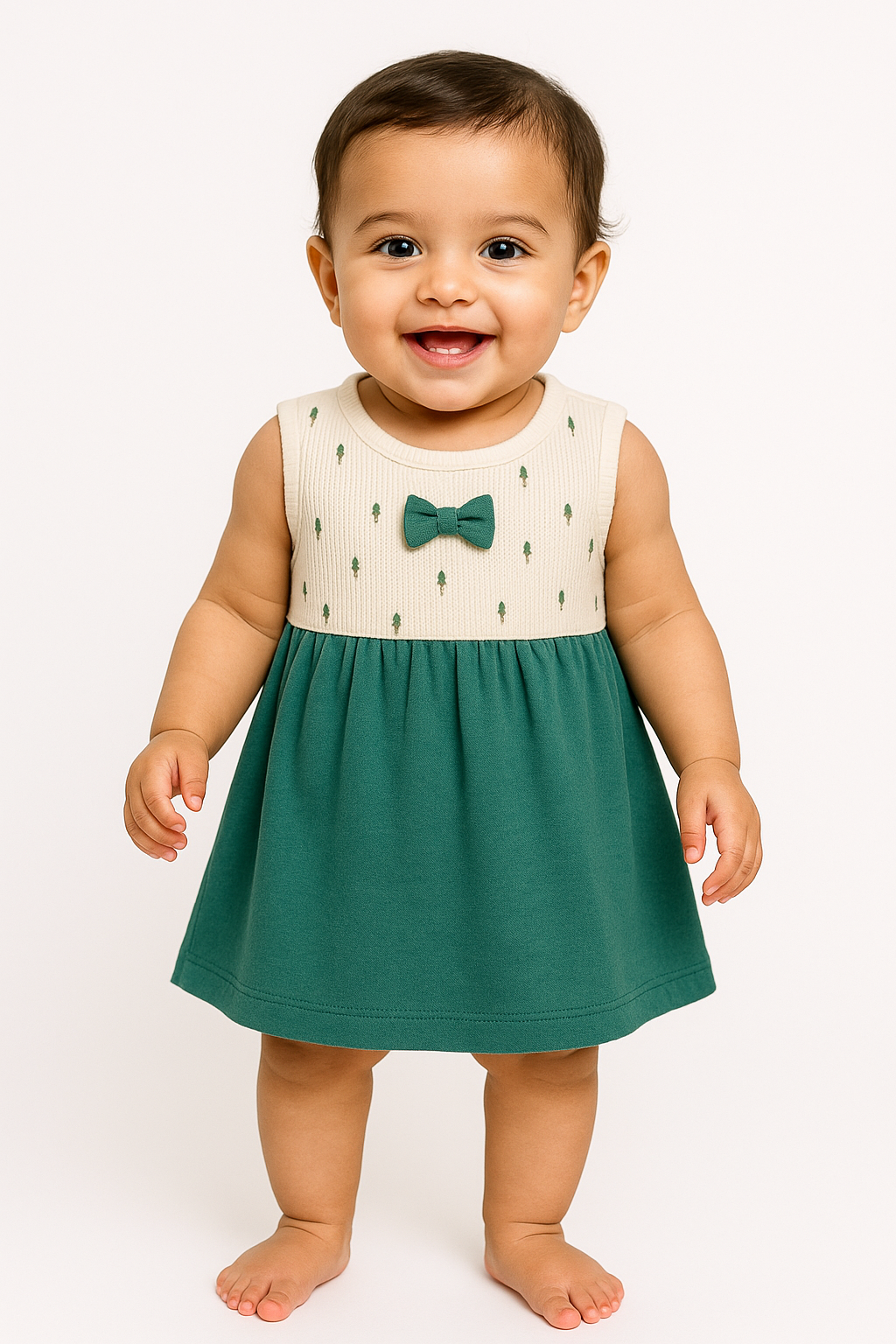 Triple the cuteness, triple the style! 🌈👧 Three adorable sleeveless dresses – green teardrop, pink heart & coral bow – in sizes M, L, XL.  🚀 10% Off + Free Delivery