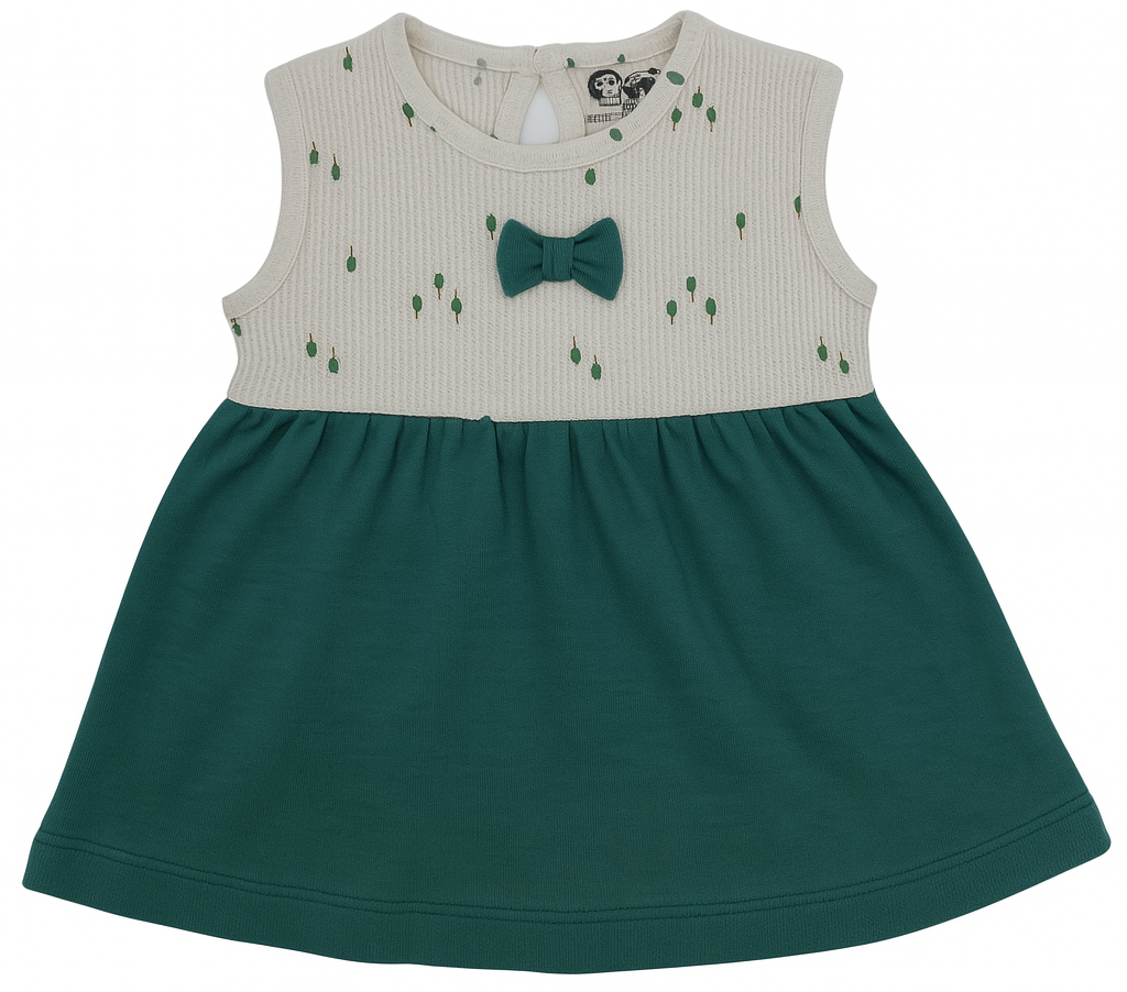 Fashion Sweet & stylish kids’ dresses- Sleeveless Mini Frocks in three fun combos! 🌿👑 Sizes M, L, XL.    10% Off + Free Delivery
