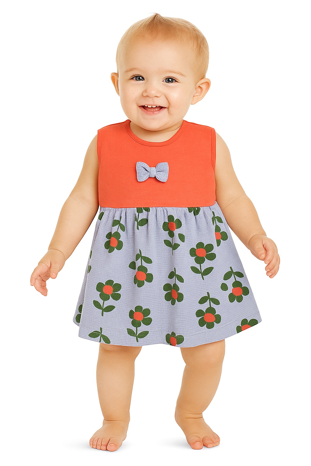 Fashion for the little ones who love cute bows & comfy fits! Sleeveless mini Frocks 👗 Sizes M, L, XL.        10% Off + Free Delivery