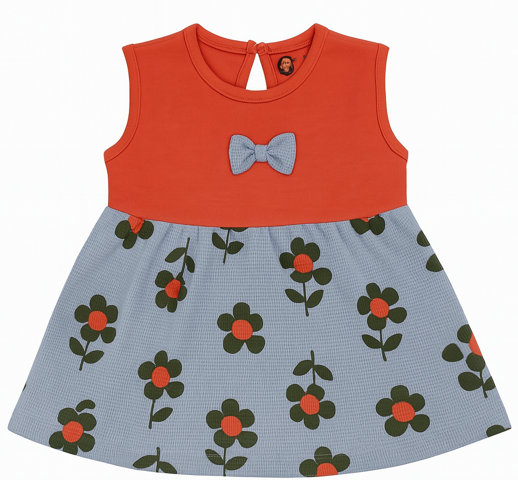 Fashion for the little ones who love cute bows & comfy fits! Sleeveless mini Frocks 👗 Sizes M, L, XL.        10% Off + Free Delivery