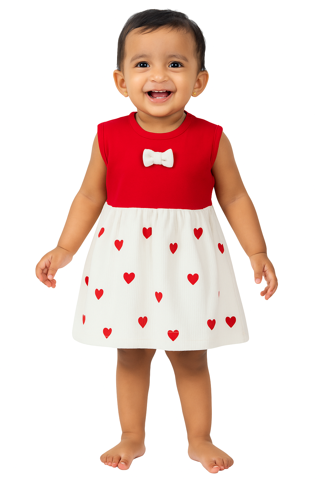 Fashion for the little ones who love cute bows & comfy fits! Sleeveless mini Frocks 👗 Sizes M, L, XL.        10% Off + Free Delivery
