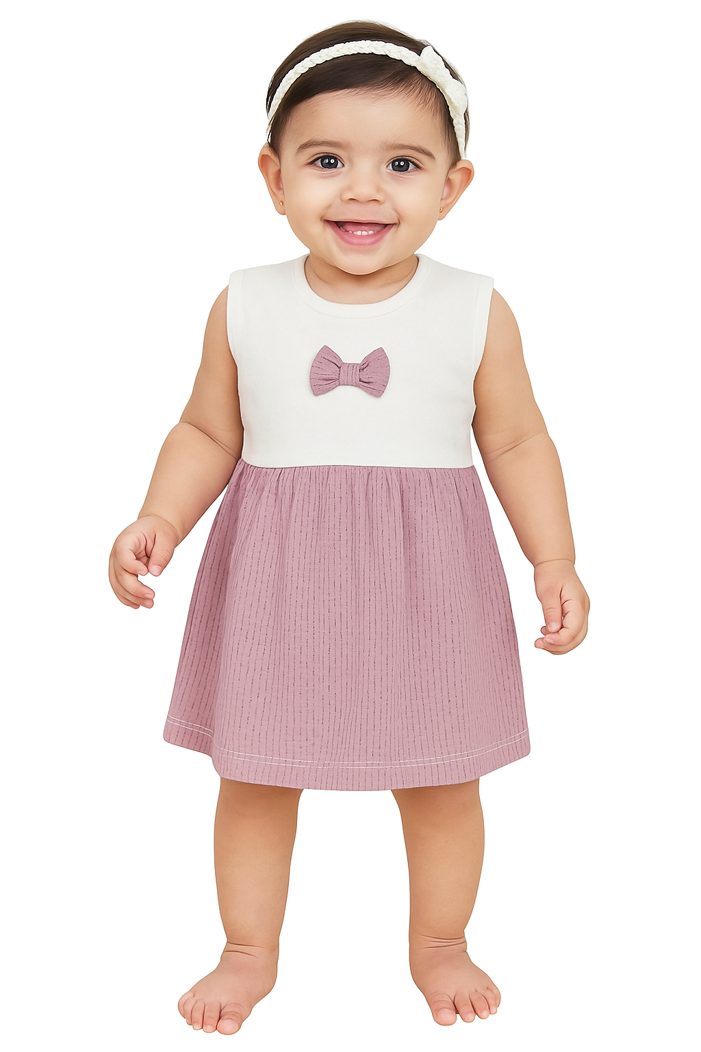 Fashion Sweet & stylish kids’ dresses- Sleeveless Mini Frocks in three fun combos! 🌿👑 Sizes M, L, XL.    10% Off + Free Delivery