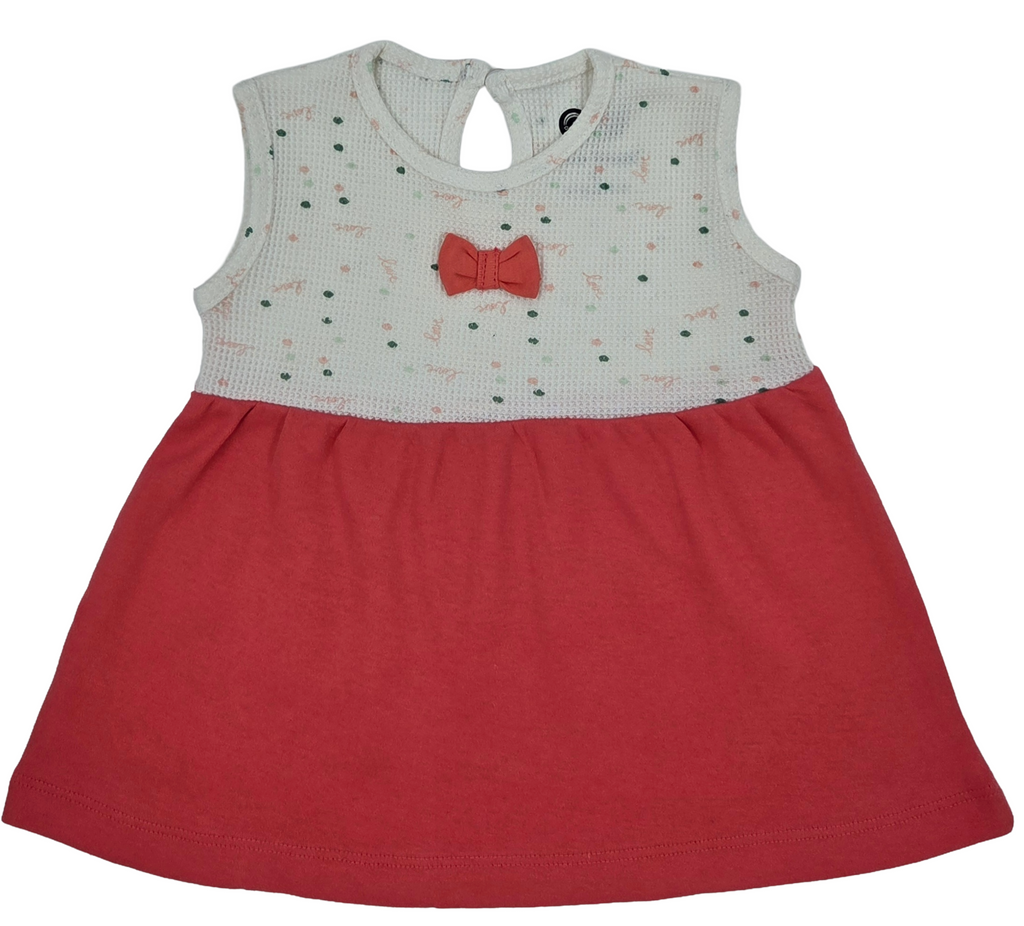 Triple the cuteness, triple the style! 🌈👧 Three adorable sleeveless dresses – green teardrop, pink heart & coral bow – in sizes M, L, XL.  🚀 10% Off + Free Delivery