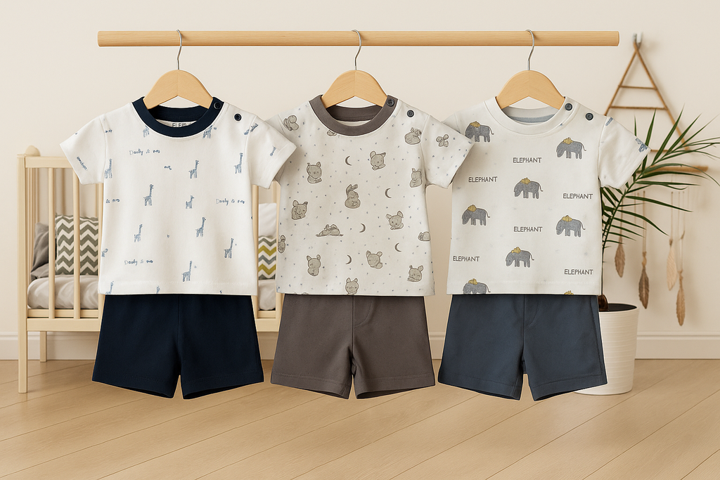✨ Premium Baby Boys Printed T-Shirt & Shorts Combo Set ✨      10% Off + Free Delivery