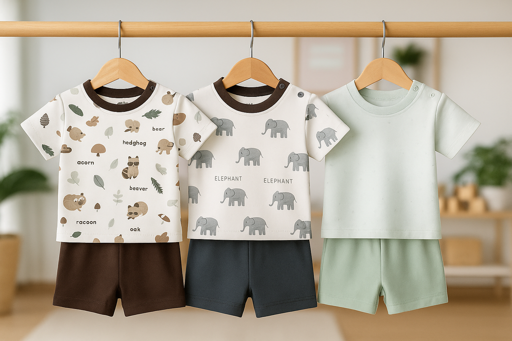 Everyday Comfort for Your Little Explorer  Cute PrintsBaby T-shirt and Shorts. 10% Off + Free Delivery