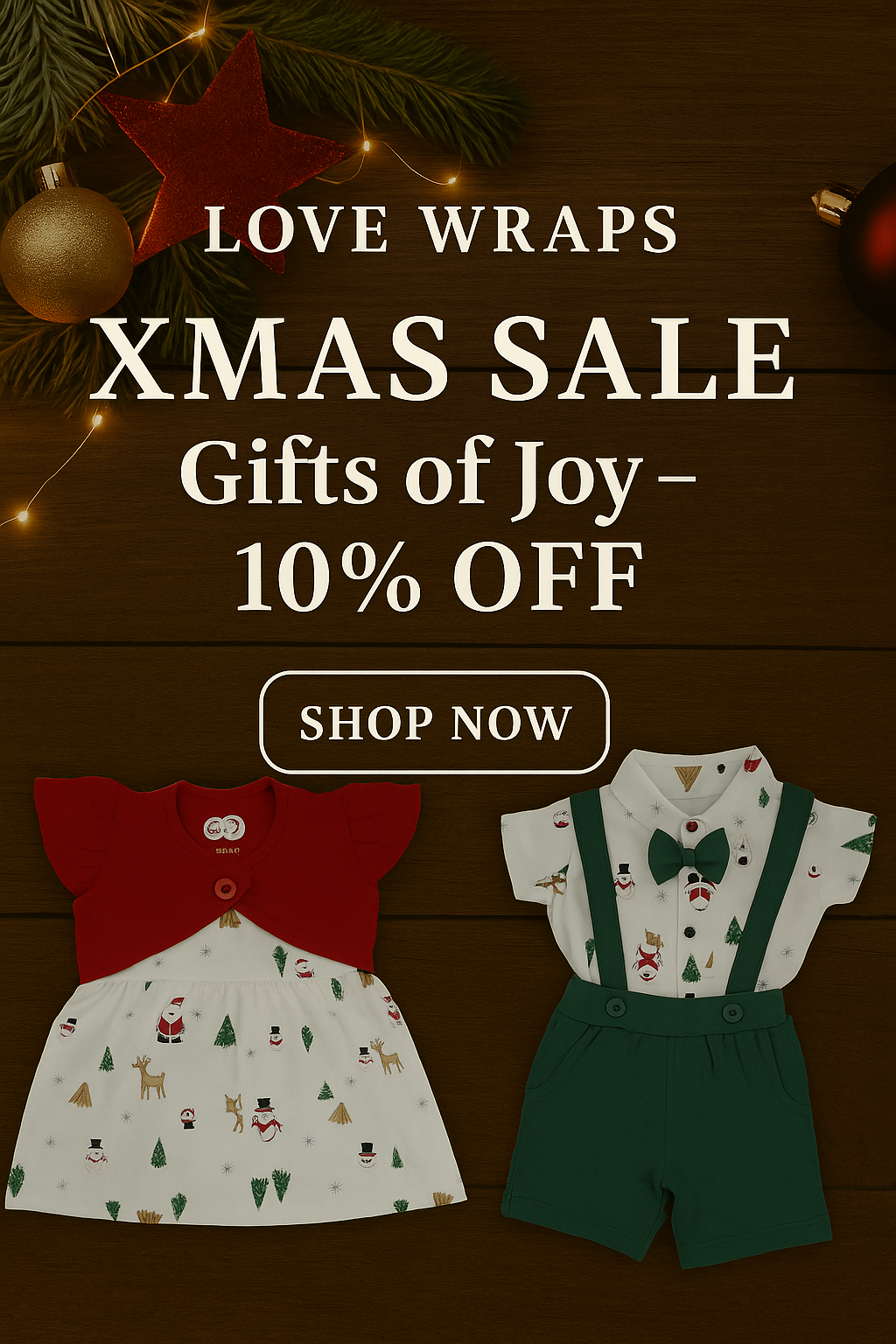 Christmas Special Festive holiday outfit for little ones! 🎄 White crisp shirt with red shorts and matching suspenders.                                                 10% Off + Free Delivery